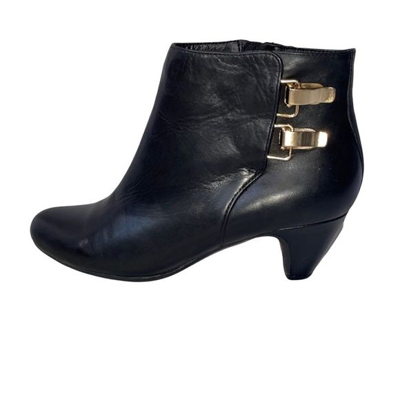 Sam Edelman Marmont Womens Black Leather Ankle Boots Booties Heels SZ 8.5 - Picture 3 of 10